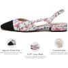 imageAthlefit Slingback Flats for Women Square Pointed Toe Two Toned Flats Wedding Pumps for WomenWhite Multi