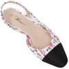 imageAthlefit Slingback Flats for Women Square Pointed Toe Two Toned Flats Wedding Pumps for WomenWhite Multi