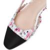 imageAthlefit Slingback Flats for Women Square Pointed Toe Two Toned Flats Wedding Pumps for WomenWhite Multi