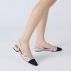 imageAthlefit Slingback Flats for Women Square Pointed Toe Two Toned Flats Wedding Pumps for WomenWhite Multi