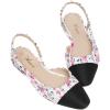 imageAthlefit Slingback Flats for Women Square Pointed Toe Two Toned Flats Wedding Pumps for WomenWhite Multi