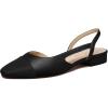 imageAthlefit Slingback Flats for Women Square Pointed Toe Two Toned Flats Wedding Pumps for WomenBlack