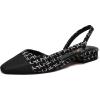 imageAthlefit Slingback Flats for Women Square Pointed Toe Two Toned Flats Wedding Pumps for WomenBlack White Thread