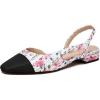 imageAthlefit Slingback Flats for Women Square Pointed Toe Two Toned Flats Wedding Pumps for WomenWhite Multi