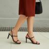 imageAthlefit Womens Strappy High Heels Square Open Toe Heeled Sandals Ankle Strap Dressy Wedding Party ShoesBlack