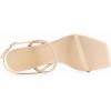 imageAthlefit Womens Strappy High Heels Square Open Toe Heeled Sandals Ankle Strap Dressy Wedding Party ShoesNude