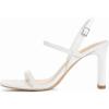 imageAthlefit Womens Strappy High Heels Square Open Toe Heeled Sandals Ankle Strap Dressy Wedding Party ShoesWhite