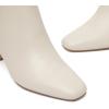 imageAthlefit Womens Ankle Boots Fashion Square Toe Chunky Heeled Short Boots with Side ZipperBeige