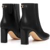 imageAthlefit Womens Ankle Boots Fashion Square Toe Chunky Heeled Short Boots with Side ZipperBlack