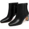 imageAthlefit Womens Ankle Boots Fashion Square Toe Chunky Heeled Short Boots with Side ZipperBlack