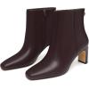 imageAthlefit Womens Ankle Boots Fashion Square Toe Chunky Heeled Short Boots with Side ZipperBurgundy