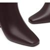 imageAthlefit Womens Ankle Boots Fashion Square Toe Chunky Heeled Short Boots with Side ZipperBurgundy