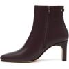 imageAthlefit Womens Ankle Boots Fashion Square Toe Chunky Heeled Short Boots with Side ZipperBurgundy