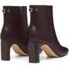 imageAthlefit Womens Ankle Boots Fashion Square Toe Chunky Heeled Short Boots with Side ZipperBurgundy