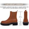 imageAthlefit Womens Chelsea Ankle Boots Platform Slip On Chunky Heel Lug Sole Leather BootiesBrown