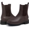 imageAthlefit Womens Chelsea Ankle Boots Platform Slip On Chunky Heel Lug Sole Leather BootiesDark Brown