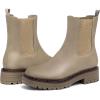 imageAthlefit Womens Chelsea Ankle Boots Platform Slip On Chunky Heel Lug Sole Leather BootiesLight Khaki
