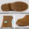 imageAthlefit Womens Chelsea Boots Fashion Slip on Platform Ankle Boots Lug Sole Chunky BootiesBrown Suede
