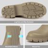 imageAthlefit Womens Chelsea Boots Fashion Slip on Platform Ankle Boots Lug Sole Chunky BootiesTaupe