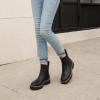 imageAthlefit Womens Chelsea Boots Platform Chunky Heel Slip On Elastic Lug Sole Ankle BootiesBlack