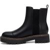 imageAthlefit Womens Chelsea Boots Platform Chunky Heel Slip On Elastic Lug Sole Ankle BootiesBlack