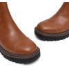 imageAthlefit Womens Chelsea Boots Platform Chunky Heel Slip On Elastic Lug Sole Ankle BootiesBrown