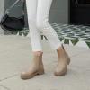 imageAthlefit Womens Chelsea Boots Platform Chunky Heel Slip On Elastic Lug Sole Ankle BootiesLight Khaki