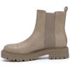 imageAthlefit Womens Chelsea Boots Platform Chunky Heel Slip On Elastic Lug Sole Ankle BootiesLight Khaki