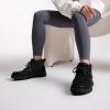 imageAthlefit Womens Lace Up Ankle Boots Casual Comfortable Lightweight Walking Flat Ankle BootiesBlack