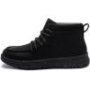 imageAthlefit Womens Lace Up Ankle Boots Casual Comfortable Lightweight Walking Flat Ankle BootiesBlack
