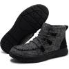imageAthlefit Womens Lace Up Ankle Boots Casual Comfortable Lightweight Walking Flat Ankle BootiesFold Black