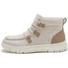 imageAthlefit Womens Lace Up Ankle Boots Casual Comfortable Lightweight Walking Flat Ankle BootiesLight Grey