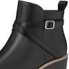 imageAthlefit Womens Wedge Ankle Boots Fashion Platform Lug Sole Buckle Short Booties with Side ZipperBlack