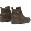 imageAthlefit Womens Wedge Ankle Boots Fashion Platform Lug Sole Buckle Short Booties with Side ZipperTaupe