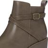 imageAthlefit Womens Wedge Ankle Boots Fashion Platform Lug Sole Buckle Short Booties with Side ZipperTaupe