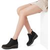 imageAthlefit Womens Wedge Chelsea Boots Platform Lug Sole Elastic Short Ankle Booties with Side ZipperBlack