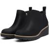 imageAthlefit Womens Wedge Chelsea Boots Platform Lug Sole Elastic Short Ankle Booties with Side ZipperBlack