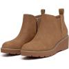 imageAthlefit Womens Wedge Chelsea Boots Platform Lug Sole Elastic Short Ankle Booties with Side ZipperBrown