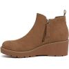 imageAthlefit Womens Wedge Chelsea Boots Platform Lug Sole Elastic Short Ankle Booties with Side ZipperBrown
