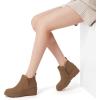 imageAthlefit Womens Wedge Chelsea Boots Platform Lug Sole Elastic Short Ankle Booties with Side ZipperBrown