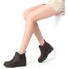 imageAthlefit Womens Wedge Chelsea Boots Platform Lug Sole Elastic Short Ankle Booties with Side ZipperDark Brown