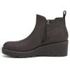 imageAthlefit Womens Wedge Chelsea Boots Platform Lug Sole Elastic Short Ankle Booties with Side ZipperDark Brown