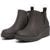 imageAthlefit Womens Wedge Chelsea Boots Platform Lug Sole Elastic Short Ankle Booties with Side ZipperDark Brown