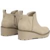 imageAthlefit Womens Wedge Chelsea Boots Platform Lug Sole Elastic Short Ankle Booties with Side ZipperKhaki