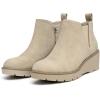 imageAthlefit Womens Wedge Chelsea Boots Platform Lug Sole Elastic Short Ankle Booties with Side ZipperKhaki