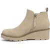 imageAthlefit Womens Wedge Chelsea Boots Platform Lug Sole Elastic Short Ankle Booties with Side ZipperKhaki