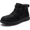 imageAthlefit Womens Lace Up Ankle Boots Casual Comfortable Lightweight Walking Flat Ankle BootiesBlack
