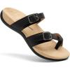imageAthlefit Orthopedic Sandals for Women with Arch Support Adjustable Comfort Walking Orthotic Flip FlopsBlack