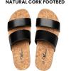 imageAthlefit Platform Sandals Women Summer Flatform Slides for Women Comfortable Arch Support Beach SandalsBlack