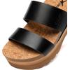 imageAthlefit Platform Sandals Women Summer Flatform Slides for Women Comfortable Arch Support Beach SandalsBlack